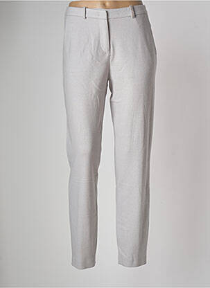 Pantalon droit fermeture zippée sous rabat avec crochet taille normale gris FABIANA FILIPPI femme