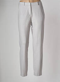 Pantalon droit fermeture zippée sous rabat avec crochet taille normale beige FABIANA FILIPPI femme
