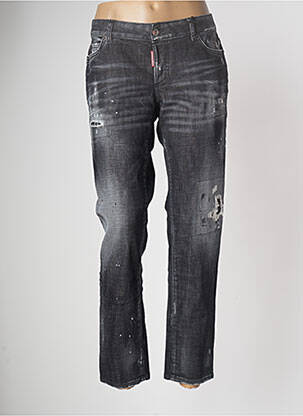 Jeans coupe droite effet usé délavé taille normale gris DSQUARED2 femme