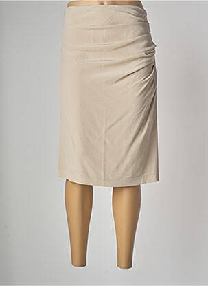Jupe mi-longue fermeture zip latéral beige ESCADA femme