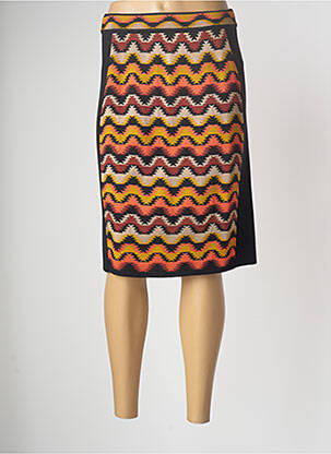 Jupe mi-longue coupe droite orange MISSONI femme