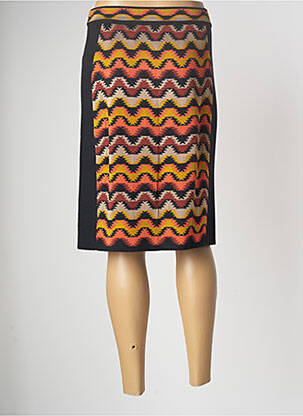 Jupe mi-longue coupe droite orange MISSONI femme