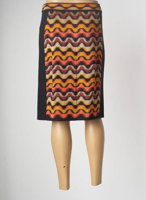 Jupe mi-longue coupe droite orange MISSONI femme