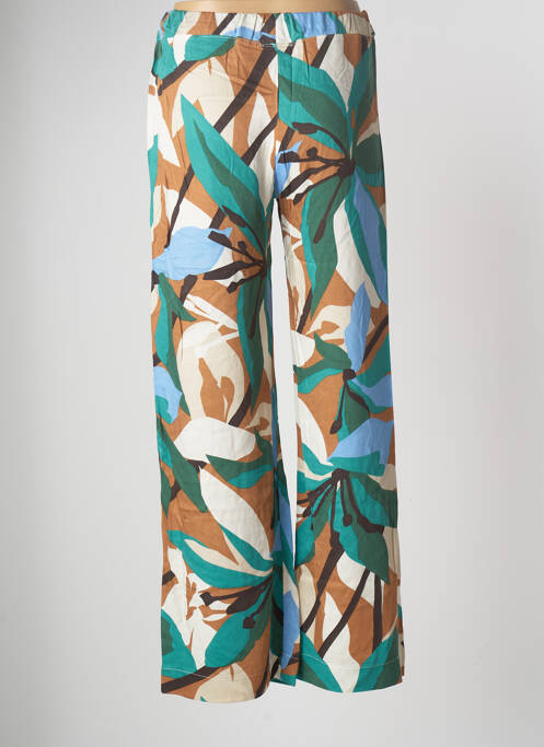 Pantalon droit vert TENDANCE UNIQUE pour femme