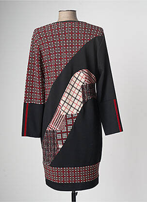Robe mi-longue manches longues manches longues noir GUY DUBOUIS femme