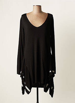 Pull tunique manches longues manches longues noir LUUKAA femme