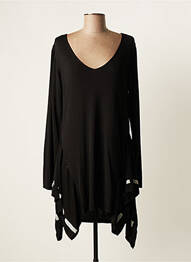 Pull tunique manches longues manches longues noir LUUKAA femme