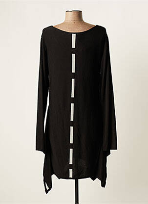 Pull tunique manches longues manches longues noir LUUKAA femme