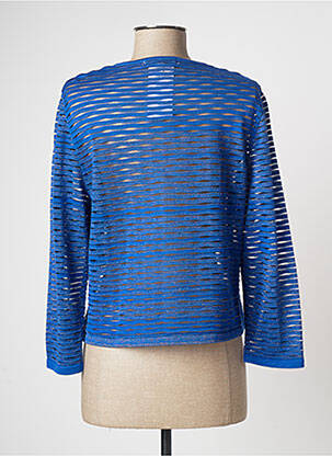 Gilet manches longues col rond bleu GREGORY PAT femme