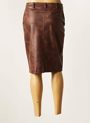 Jupe mi-longue coupe droite marron FRANCE RIVOIRE femme