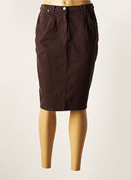 Jupe mi-longue stretch marron MERI & ESCA femme