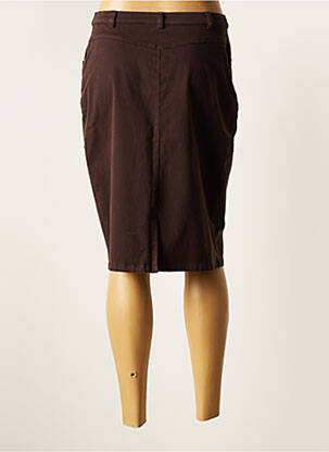 Jupe mi-longue stretch marron MERI & ESCA femme