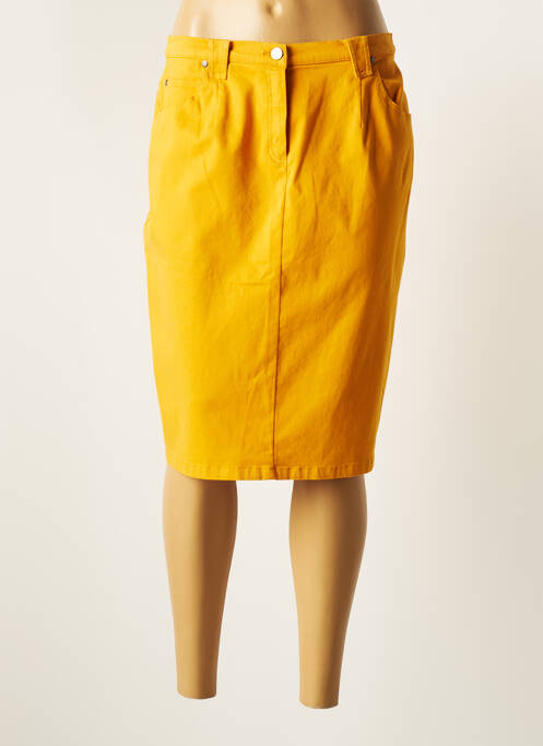 Jupe mi-longue coupe droite jaune MERI & ESCA femme