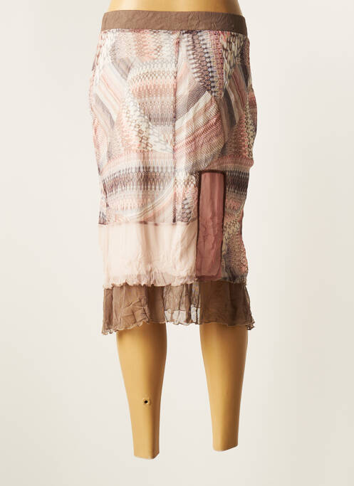 Jupe mi-longue marron GUY DUBOUIS pour femme