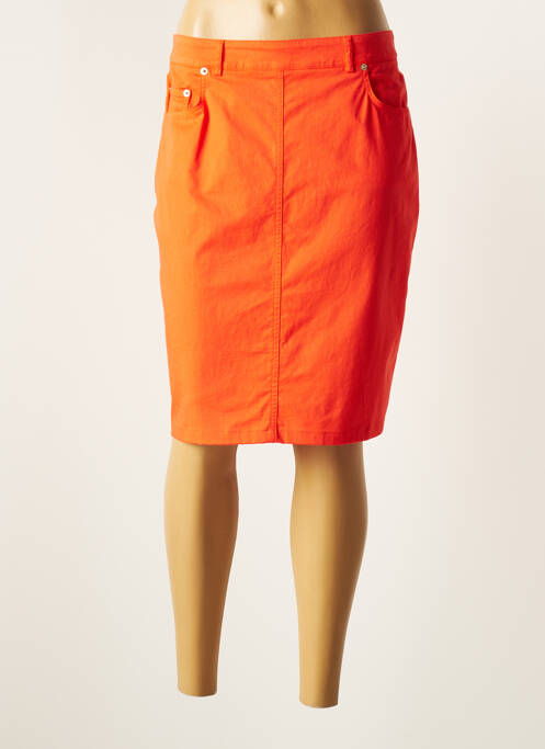 Jupe mi-longue orange GUY DUBOUIS pour femme