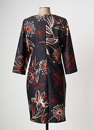 Robe mi-longue manches 3/4 manches 3/4 noir COULEURS DU TEMPS femme