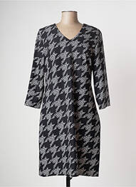 Robe mi-longue manches 3/4 manches 3/4 noir COULEURS DU TEMPS femme