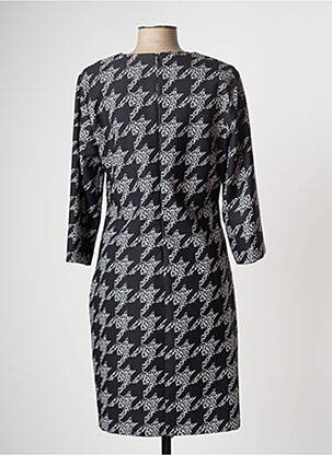 Robe mi-longue manches 3/4 manches 3/4 noir COULEURS DU TEMPS femme