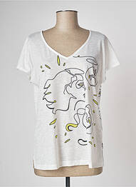 Top stretch manches courtes blanc MERI & ESCA femme