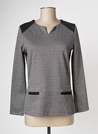 Top stretch manches longues noir COULEURS DU TEMPS femme