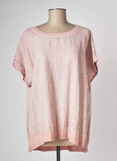 T-shirt rose COULEURS DU TEMPS pour femme