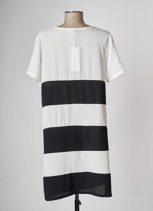 Robe mi-longue coupe fluide manches courtes blanc QUATTRO femme