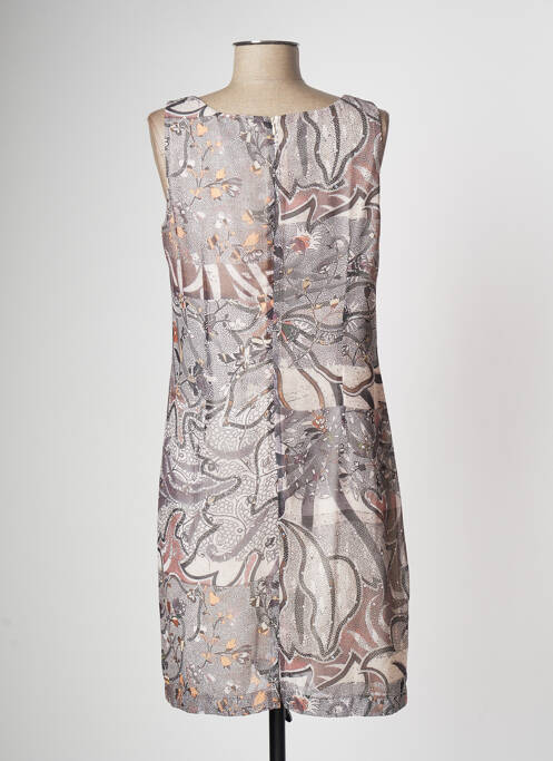 Robe mi-longue marron QUATTRO pour femme