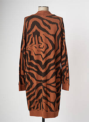 Robe pull resserrée sur le bas manches longues marron COULEURS DU TEMPS femme