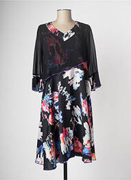 Robe mi-longue imprimé fantaisie manches longues noir MERI & ESCA femme