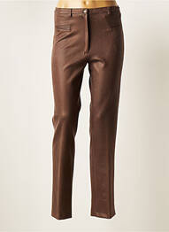 Pantalon droit stretch taille normale marron IMPULSION femme