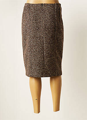 Jupe mi-longue coupe droite marron GUY DUBOUIS femme