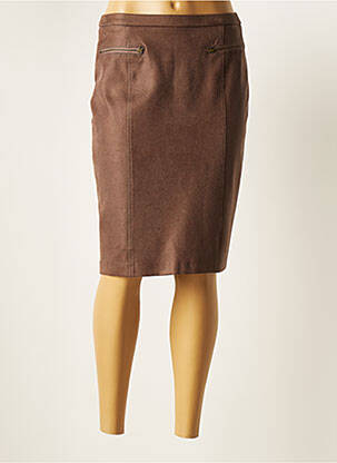 Jupe mi-longue taille normale marron GUY DUBOUIS femme