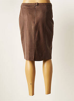Jupe mi-longue taille normale marron GUY DUBOUIS femme