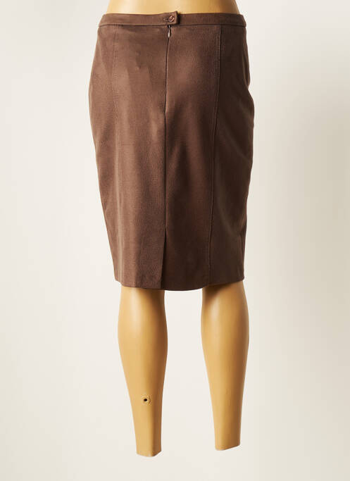 Jupe mi-longue marron GUY DUBOUIS pour femme