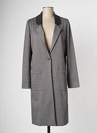 Manteau long coupe cintrée sans capuche gris COULEURS DU TEMPS femme
