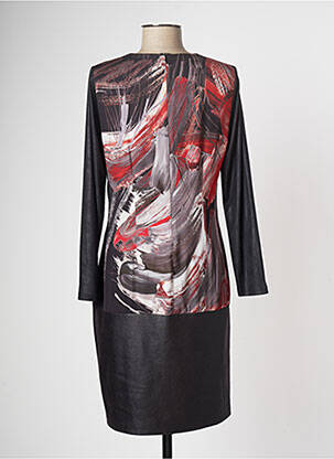 Robe courte fermeture zippée au dos manches longues orange GUY DUBOUIS femme