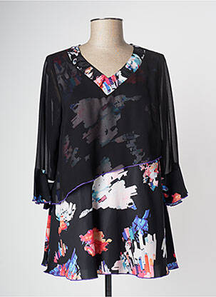 Tunique manches longues poignets évasés noir MERI & ESCA femme