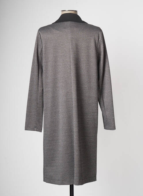 Manteau long coupe cintrée sans capuche gris COULEURS DU TEMPS femme