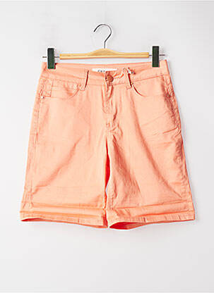 Short fermeture zippée sous rabat boutonné taille normale orange KY CREATION femme