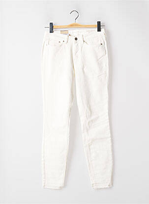 Jeans coupe slim broderie rivets taille normale blanc TOM TAILOR femme