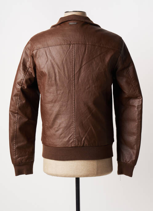 Veste simili cuir marron ALESSANDRO DELL'ACQUA pour homme
