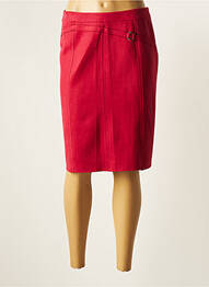 Jupe mi-longue coupe droite rouge CHRISTINE LAURE femme