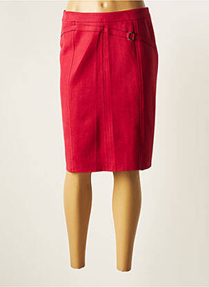 Jupe mi-longue coupe droite rouge CHRISTINE LAURE femme