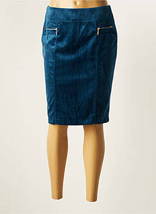 Jupe mi-longue taille normale bleu CHRISTINE LAURE femme