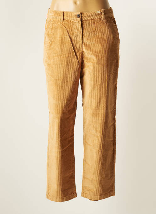 Pantalon chino fermeture zippée sous rabat boutonné taille normale beige TOM TAILOR femme