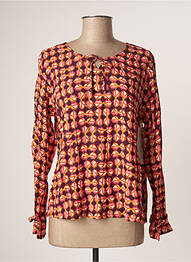 Blouse poignets boutonnés avec fente manches longues violet AGATHE & LOUISE femme