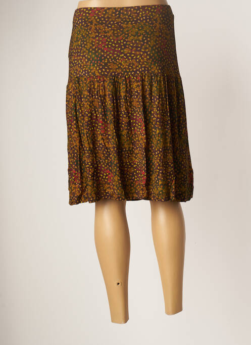 Jupe mi-longue marron AGATHE & LOUISE pour femme
