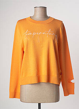 Pull stretch manches longues orange TEMPERATURA femme