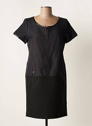 Robe courte manches courtes manches courtes noir RIVIERES DE LUNE femme