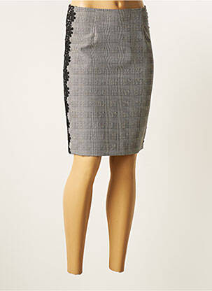Jupe courte coupe droite noir PAUL BRIAL femme